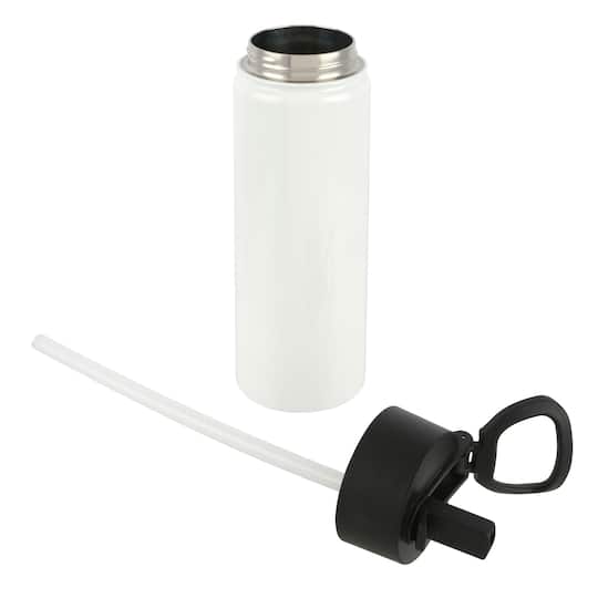 22oz. White Stainless Steel Sublimation Water Bottle by Make Market&#xAE;